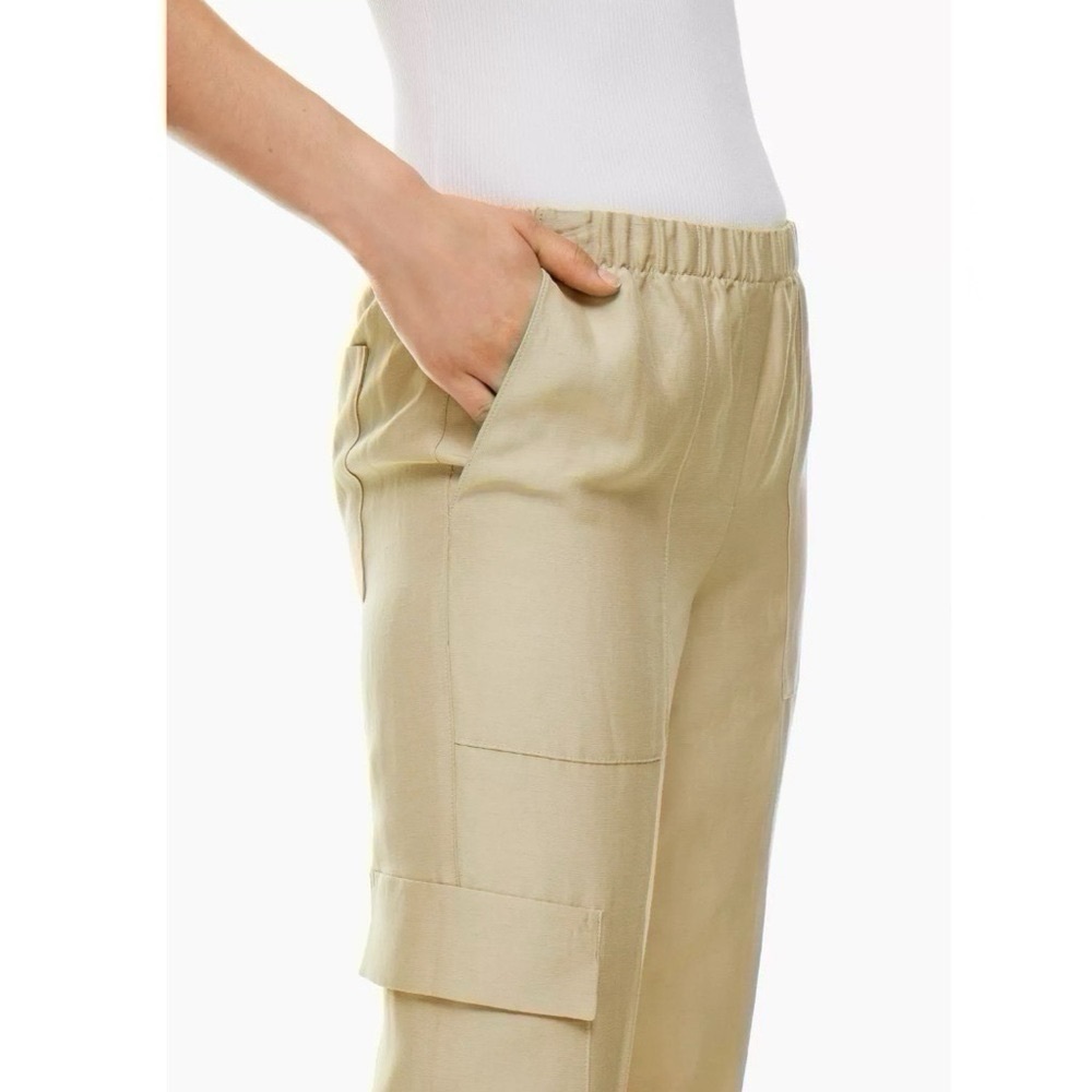 Aritzia Babaton Titan Linen Cargo Pants Humus Beige - Picture 9 of 11